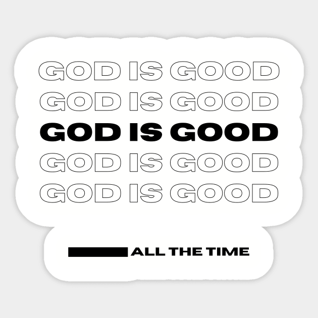 God Is Good-Thank You-Dark Sticker by TeeTrafik